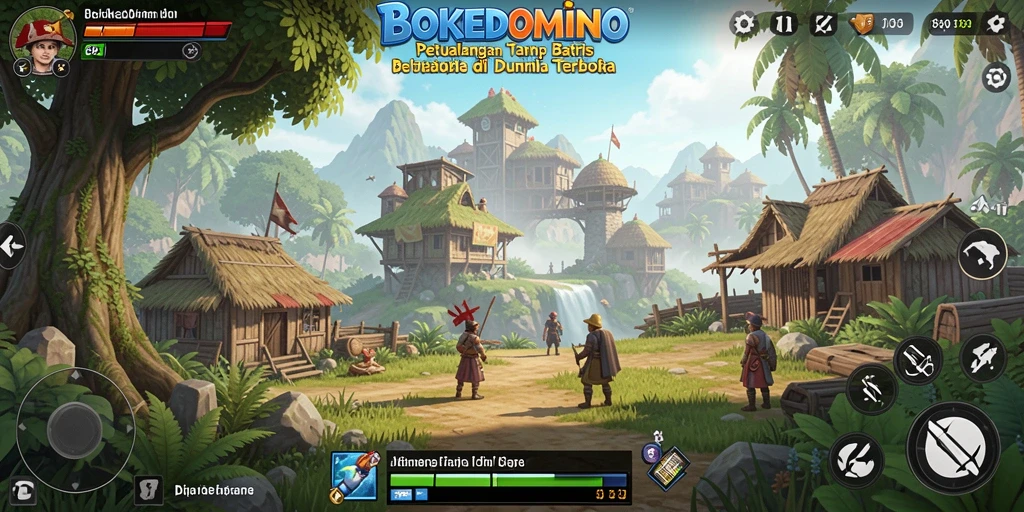 Tampilan gameplay Open World yang memukau di BOKEDOMINO.