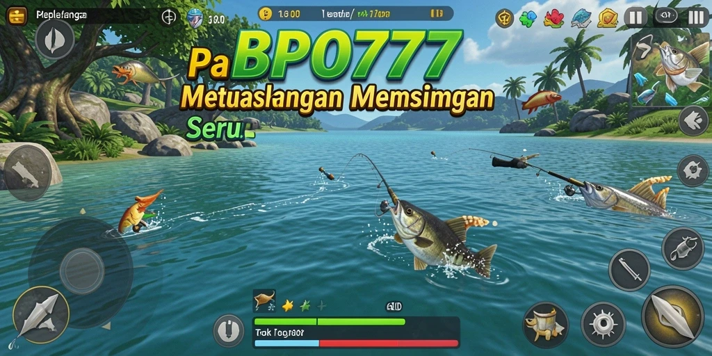 Tampilan menarik dari gameplay BPO777 saat menangkap ikan.