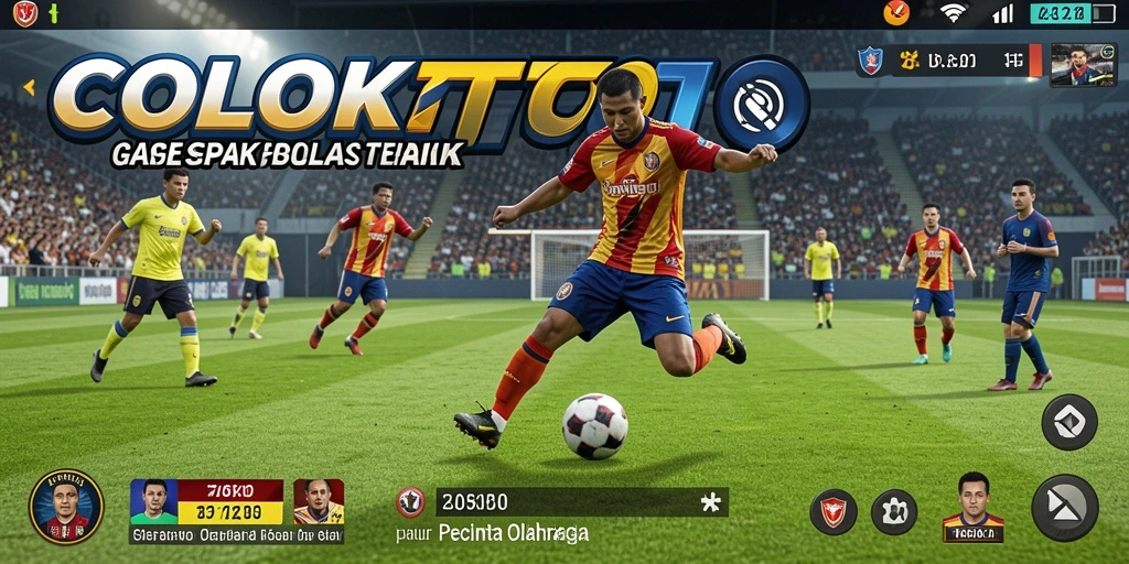 Screenshot gameplay COLOKTOTO yang menampilkan aksi sepak bola seru.
