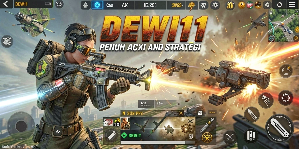 Tampilan aksi epik gameplay DEWI11 dalam mode TPS.