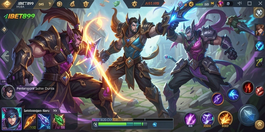 Screenshot dari gameplay menarik <strong>IBET899</strong> di arena MOBA.