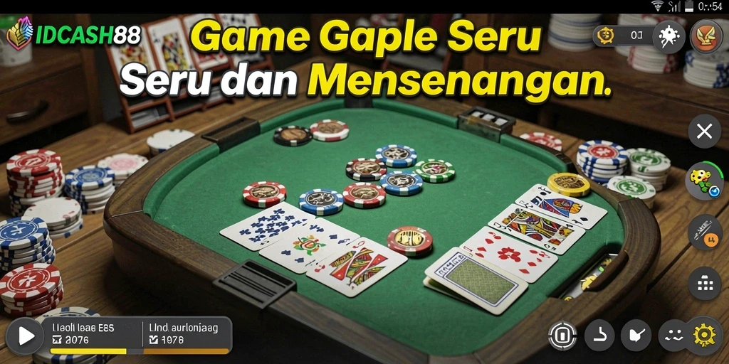 Tampilan gameplay Gaple yang seru dan interaktif di IDCASH88.
