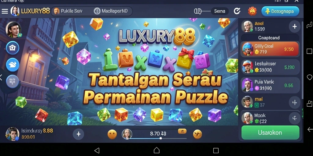 Tampilan gameplay puzzle LUXURY88 yang menantang dan mengasyikkan.