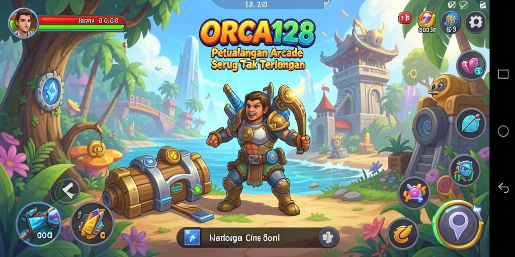 Screenshot ORCA128 menampilkan tampilan gameplay seru di level arcade.