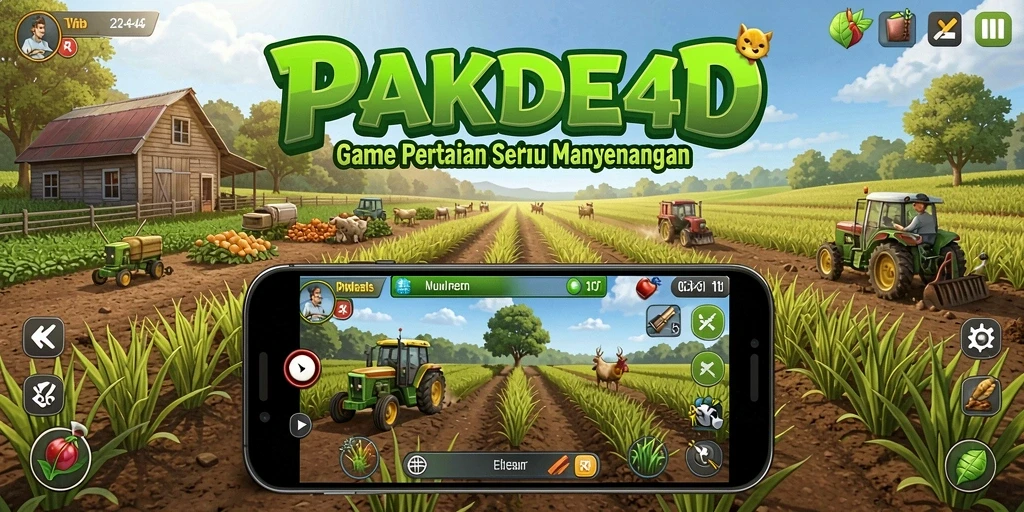 Tangkapan layar PAKDE4D menampilkan aktivitas bertani yang menyenangkan.