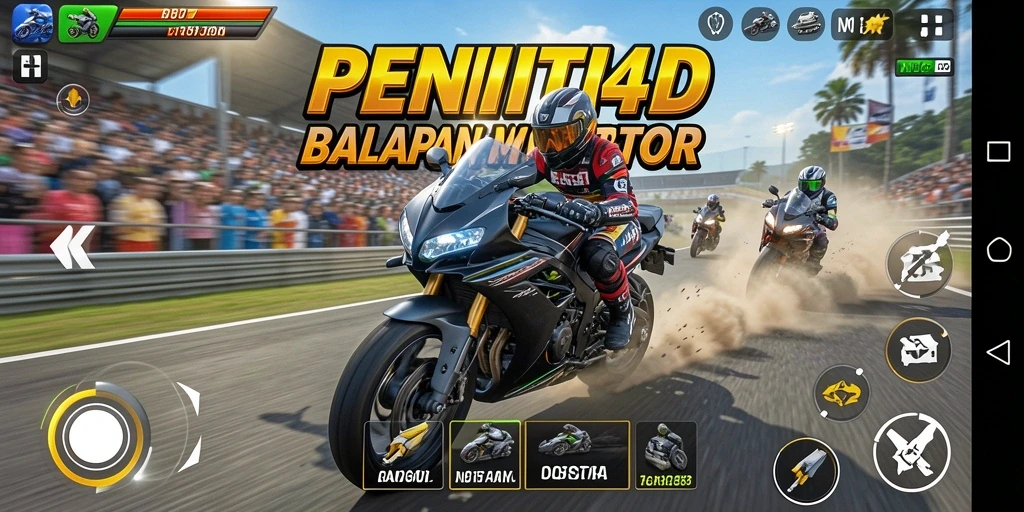 Gameplay seru balapan motor di PENITI4D yang memacu adrenalin.