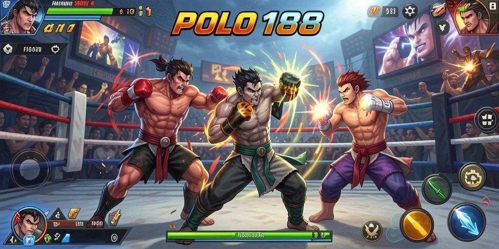 Tangkapan layar POLO188 menampilkan pertarungan epik dalam arena Fighting.