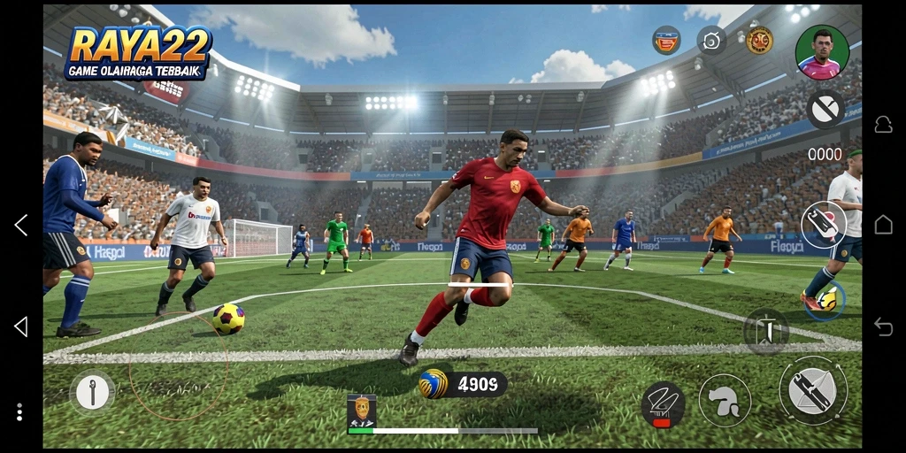 Gameplay seru RAYA22 dalam pertandingan olahraga yang menegangkan.